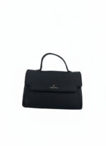 حقيبة يد نسائية فاخرة من LORAINA - تصميم كلاسيكي أنيق - أسود.