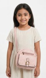 ⁦حقيبة كتف (كروس) مبطنة للبنات بلمسة كلاسيكية وإبزيم ذهبي⁩ - الصورة ⁦7⁩