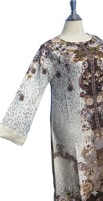 ⁦فستان نسائي طويل بنقشات بوهيمية راقية - قفطان عصري بتصميم شرقي فاخر⁩ - الصورة ⁦4⁩