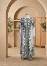 فستان نسائي طويل بنقشات بوهيمية راقية - قفطان عصري بتصميم شرقي فاخر