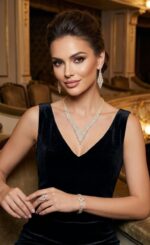 طقم مجوهرات "برنسيس" للسهرات - إكسسوار فاخر مرصع بالكريستال عالي النقاء