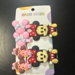 طقم مشابك شعر "ديزني فريندز" للأطفال - 6 قطع بتصاميم ميني ماوس وشخصيات كرتونية (Handmade)