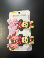 طقم مشابك شعر "ديزني فريندز" للأطفال - 6 قطع بتصاميم ميني ماوس وشخصيات كرتونية (Handmade)