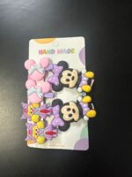 ⁦طقم مشابك شعر "ديزني فريندز" للأطفال - 6 قطع بتصاميم ميني ماوس وشخصيات كرتونية (Handmade)⁩ - الصورة ⁦3⁩