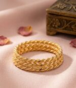 طقم غوايش "بديل الذهب" المجدولة - جودة عالية ولمعة ذهبية تدوم